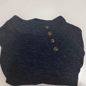St. John's Bay Navy Sweater with Button Detail